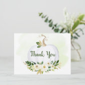 Little Pumpkin Greenery Gold Bedankt (Staand voorkant)