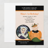 Little Pumpkin Halloween 5x7 Foto Birthday Kaart (Voorkant / Achterkant)