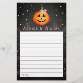 Little Pumpkin Halloween Baby shower Advice (Voorkant)
