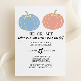 Little Pumpkin Halloween Gender Reveal Party Kaart