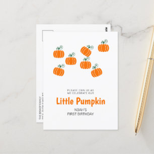 Little Pumpkin Herfst 1st Birthday Party Invitatio Briefkaart