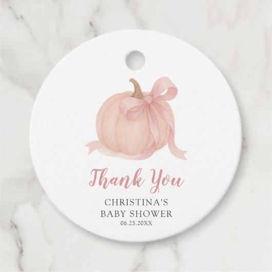 Little Pumpkin Herfst Baby shower Bedankt Bedankjes Labels (Voorkant)