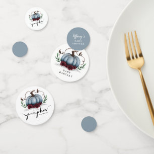 Little Pumpkin Herfst Baby shower Blauw Confetti