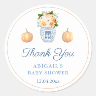 Little Pumpkin Herfst Baby shower Douche gunst Ronde Sticker