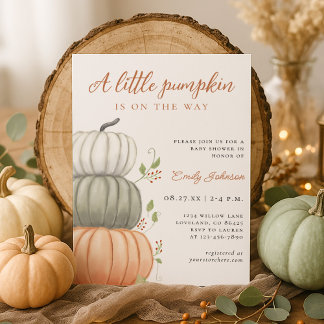 Little Pumpkin Herfst Baby shower Genderneutraal Kaart