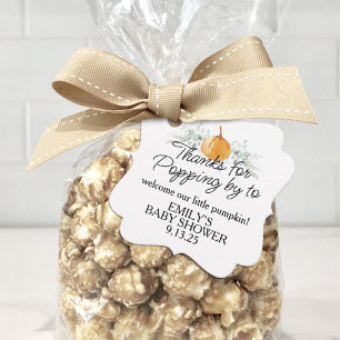 Little Pumpkin Herfst Baby shower Popcorn Bedankjes Labels