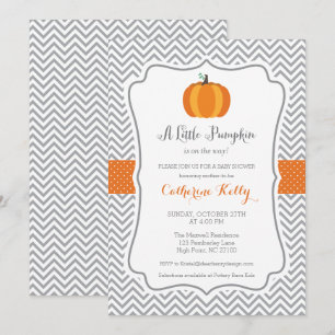 Little Pumpkin Herfst Baby shower, Sinaasappel Neu Kaart