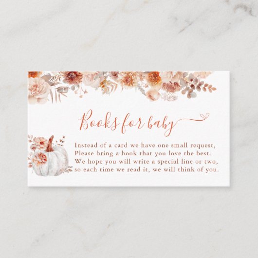 Little Pumpkin Herfst Bloemen Boeken voor Baby Informatiekaartje (Voorkant)