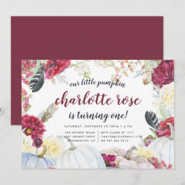 Little Pumpkin | Herfst Bloemen Verjaardagsfeest Kaart