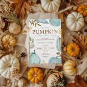 Little Pumpkin Herfst Blue Boy Baby shower Kaart