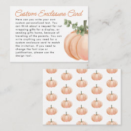 Little Pumpkin Herfst Custom Baby shower Informatiekaartje