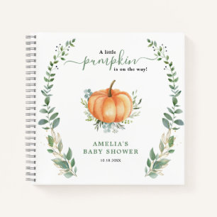 Little Pumpkin Herfst Greenery Baby shower Gastenb Notitieboek