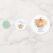 Little Pumpkin Herfst groen bladeren Baby shower Confetti (Voorkanten)