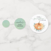 Little Pumpkin Herfst groen bladeren Baby shower Confetti (Achterkanten)