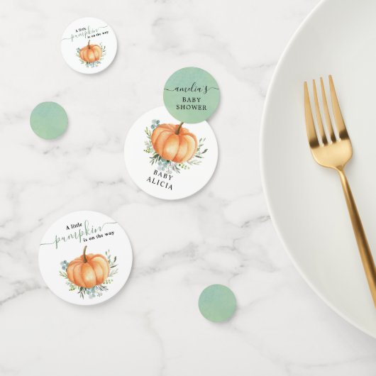 Little Pumpkin Herfst groen bladeren Baby shower Confetti (Groep)