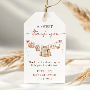 Little Pumpkin Herfst Roze Meisje Baby shower Favo Cadeaulabel