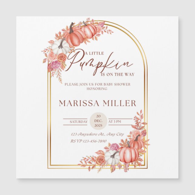 Little Pumpkin Is On the Way Invitation  (Devant)