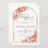 Little Pumpkin Is On the Way Invitation Kaart (Voorkant / Achterkant)