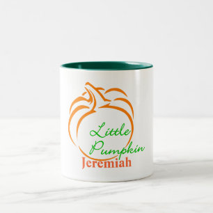 Little Pumpkin Line Art Tweekleurige Koffiemok
