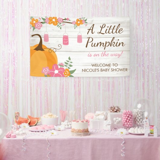Little Pumpkin Mason Jars Herfst Girl Baby shower Spandoek (Feest)