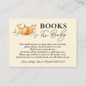 Little Pumpkin Neutral Baby shower Boeken voor Bab Informatiekaartje (Voorkant)