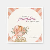 Little Pumpkin on the Way Pink Bow Baby Shower Servet (Voorkant)