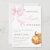 Little Pumpkin op de weg Pink Bow Baby shower Kaart (Voorkant)