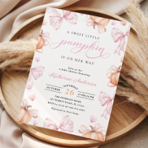 Little Pumpkin op de weg Pink Bow Baby shower