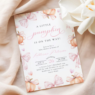Little Pumpkin op de weg Pink Bow Baby shower Kaart