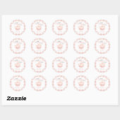 Little Pumpkin op de weg Pink Bow Baby shower Ronde Sticker (Vel)