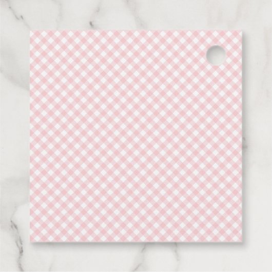 Little Pumpkin Pastel roze plaid first verjaardag Bedankjes Labels (Achterkant)