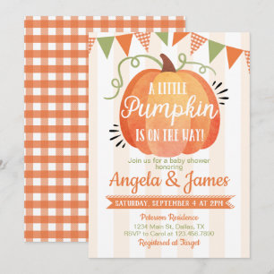 Little Pumpkin Patch Baby shower Invitation Kaart