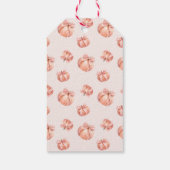 Little Pumpkin Pink Bow Baby shower Bedankt Gift Cadeaulabel (Achterkant)