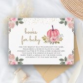 Little Pumpkin Pink Gold Floral Book Request Informatiekaartje