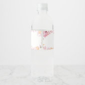 Little Pumpkin Pink Truck Fall Baby Shower Waterfles Etiket (Achterkant)