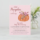 Little Pumpkin Rustic Autumn Baby shower Kaart (Staand voorkant)