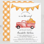 Little Pumpkin Rustic Herfst Baby shower Invitatio (Voorkant / Achterkant)
