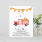 Little Pumpkin Rustic Herfst Baby shower Invitatio (Staand voorkant)