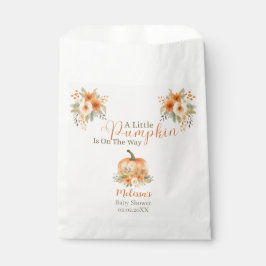 Little Pumpkin Rustic Orange Autumn Baby Shower  Bedankzakje