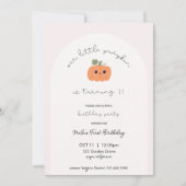 Little Pumpkin’s First Birthday Invitation Kaart (Voorkant)
