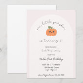 Little Pumpkin’s First Birthday Invitation Kaart (Voorkant / Achterkant)