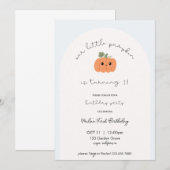 Little Pumpkin’s First Birthday Invitation  Kaart (Voorkant / Achterkant)
