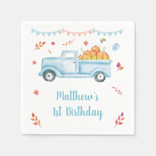 Little Pumpkin Truck Birthday Napkins Servet