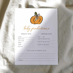 Little Pumpkin voorspellingen Baby shower spel