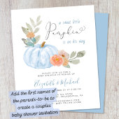 Little Pumpkin Waterverf Baby Boy Sprinkle Invite