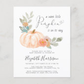 Little Pumpkin Waterverf Baby shower Invitation (Voorkant)