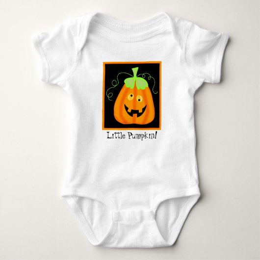 "Little Pumpkin" Whimsy Halloween Pumpkin Custom Romper (Voorkant)