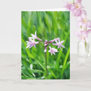 Little Purple Flowers Floral Art Note Kaart