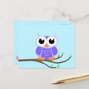 Little Purple Owl - Carte postale vide