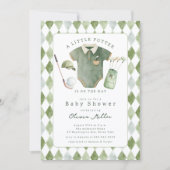 Little Putter Baby Shower Invitation Kaart (Voorkant)